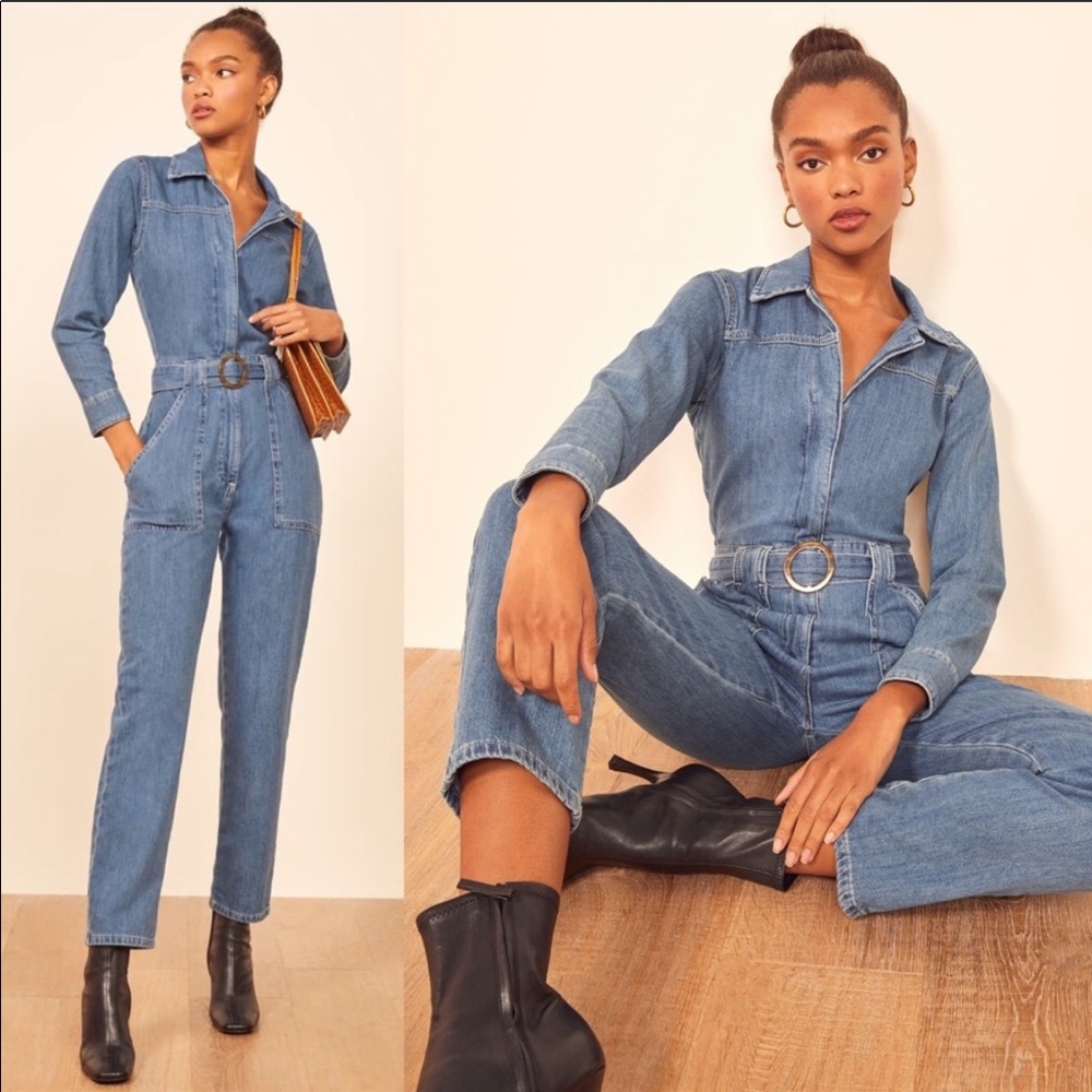 NWT Reformation Rex boiler Boracay denim jumpsuit - Picture 1 of 8